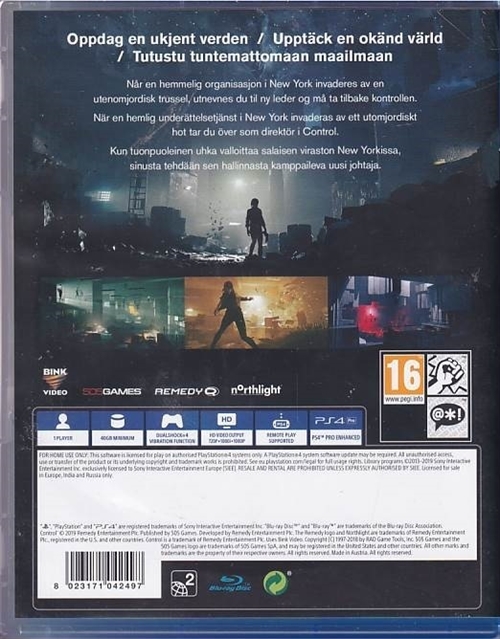 Control - PS4 (B Grade) (Genbrug)